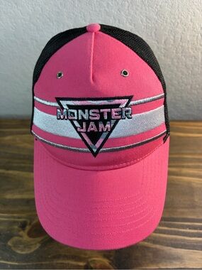 Monster Jam Embroidered Logo  Trucker Adjustable Mesh Back Hat Cap Multicolor